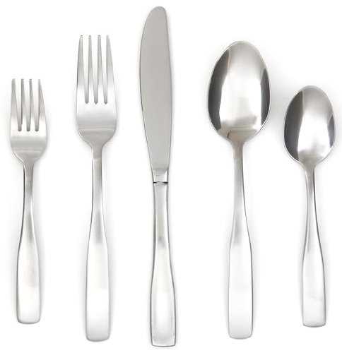 Cambridge Silversmiths Madison Satin 89-Piece Flatware Set, Service for 12 + Hostess Set
