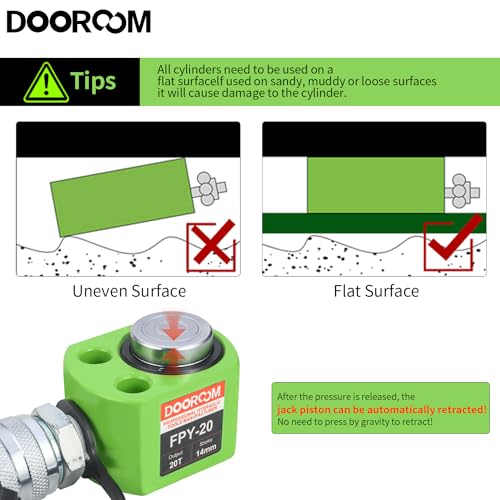 Image of 20T Low Profile Hydraulic Jack Power Kit, 0.51 inch Stroke Acting Lifting Cylinders Industrial Portable Mini Porta Power Ram Jack Multi-Acting Lifting Cylinders