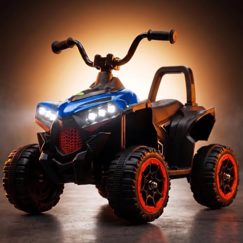 Image of Baybee Monstro Baby Electric Bike for Kids | Rechargeable Balance Bikes with LED Lights, USB, Music & Backrest | Beach ATV Dirt Bikes | 6V Battery Operated Kids Bike for 2-5 Years Boys Girls (Blue)