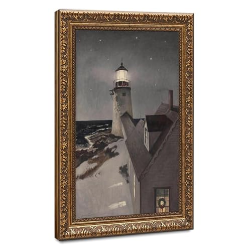 Poster Snowy Morning Andrew Wyeth sur toile 40x61cm avec cadre suspendu
