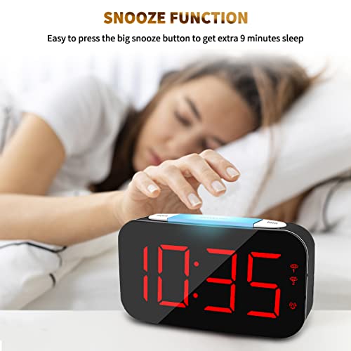 Digital Alarm Clock For Bedrooms, Bedside Alarm Clocks With 7 Color Night Light, Large Led Display, Dual Usb Ports,Auto Dimmer, Clock For Kids,Teens, Seniors (Upgrade) #TOP3