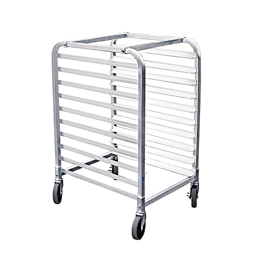 10 Tier Sheet Pan Rack | Commercial Bakery Bun Pan Rack With Wheels