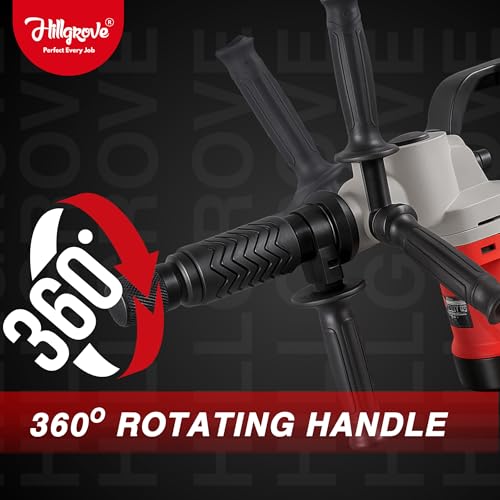 Image of Hillgrove HGCM536M8 17mm Demolition Chisel+Hammer Concrete Breaker Drill Machine with 2 Bits for Breaking Concrete Wall /Hammer Drill (17 mm Chuck Size, 1200 W)
