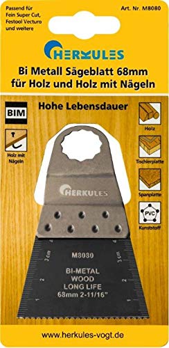 Herkules M8080 Festool Vecturo fino super Cut Bi de metal y cojín de hoja de sierra, para lijadora - Dimensiones: L=40 B=68 T 0=, 8 zpz=18 - para material/características: de madera, carpintería de placa, de madera, plástico, madera con clavos