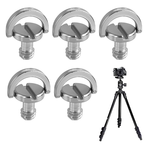 5 Pezzi D Ring Vite 1/4 Pollice Fotocamera, Viti Di Montaggio Per Treppiedi, Monopiedi E Piastra A Sgancio Rapido, Compatibili Con Fotocamere Reflex E Digitali, Viti Per Fissaggio Telecamera