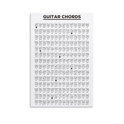 Essential Guitar Chords Chart Print - Beginners' Guide for Learning Guitar Poster for Room Aesthetics Canvas Wall Art Poster And Print Unframe 12x18inch(30x45cm)