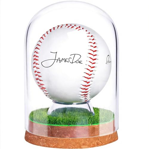 Real Glass Baseball Display Case - UV Protected Dome Tabletop
