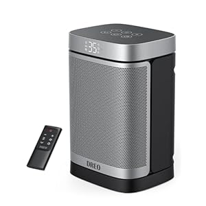 Dreo Space Heater, 70° Oscillating Electric PTC Ceramic Heater with Thermostat, Remote Control, 3-Mode 3-Speed, 1-12H Timer, Overheating & Tip-Over Protection, Energy-Saving-ECO-Mode, Atom One