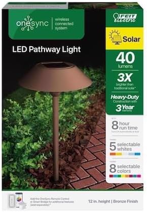 Feit Electric OneSync Bronze Solar Powered 40 W LED Pathway Light 1 pk