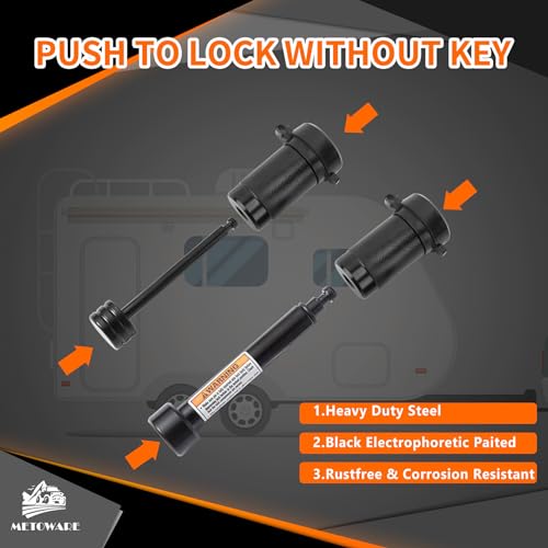 METOWARE Keyed Alike Trailer Hitch Receiver & Coupler Lock Kit fits Class III IV Receiver 5/8\" Dia Pin Lock, 1/4” Dia 2-1/2\" Trailer Coupler Lock for Latch-Type Couplers Latch-Type Couplers