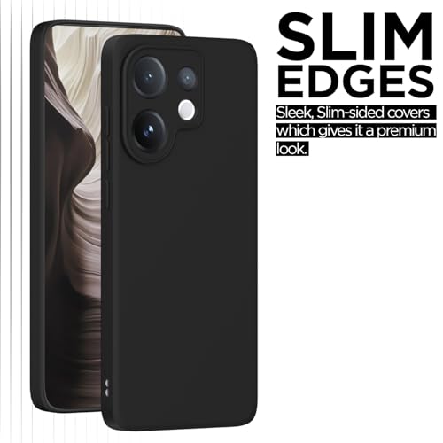 Image of Outlouders Back Cover for Vivo V60 5G / Vivo T4 Pro 5G | Camera Protection | Durable Soft Matte Silicone Bumper Case (Black)