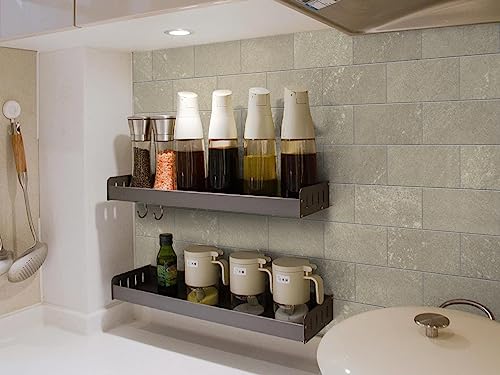 Colamo Luxury 3”X6” Swatch Beige Faux Granite Stone Surface Peel And Stick Rigid Large Subway Wall Tiles, Stick On Kitchen Backsplash Brick Tiles For Wall,Self Stick Tile For Rv,Bathroom, Accent Wall  #TOP4