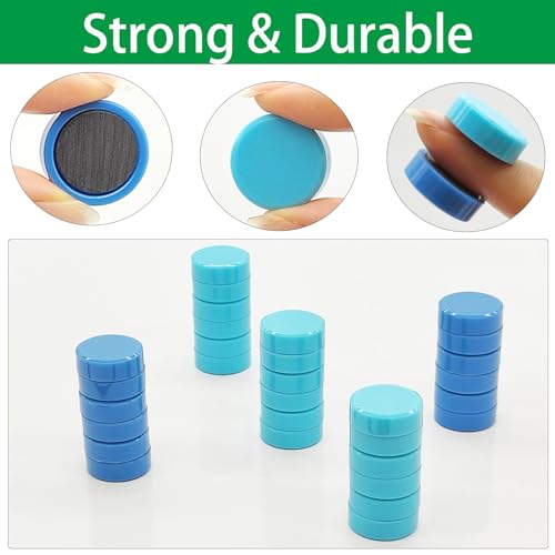 ZDZBLX Fridge Magnets, 20 PCS Strong Mini Magnet, Heavy Duty Craft Magnets, Blue Round Cute Magnet for Fridge Whiteboard - Image 2