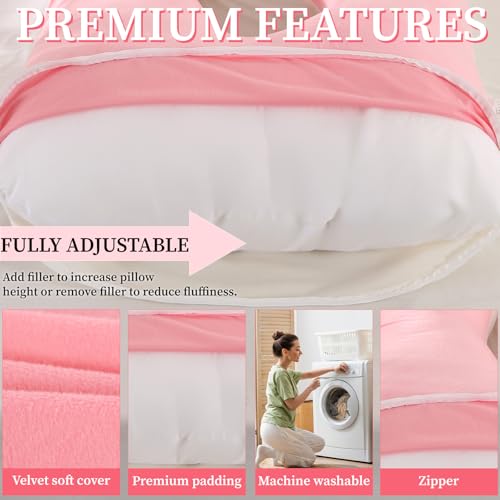 Image of Full Body Pregnancy Pillow - 68Inch U-Shaped Maternity Pillow with Removable Washable Velvet Cover for Back, Legs, HIPS & Belly Support, Improves Sleep for Pregnant Women