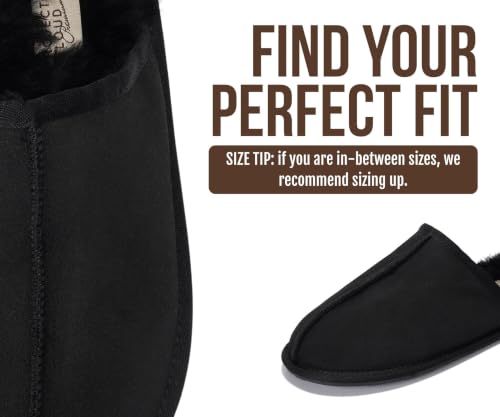 Image of Project Cloud Men's 100% Genuine Leather Shearling Memory Foam Slippers | Genuine Shearling Lining and Lightweight Non-Slip Indoor & Outdoor Wear Slippers for Men - Water-Resistant Mens Slippers