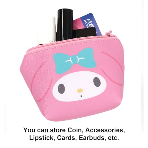 Mini Coin Purse Pouch|Travel Makeup Organizer Bag - Featuring Kuromi, My Melody, Cinnamoroll, Pochacco Faces Cute - Cosmetic Storage for Teen Girls, (Cinnamoroll)3