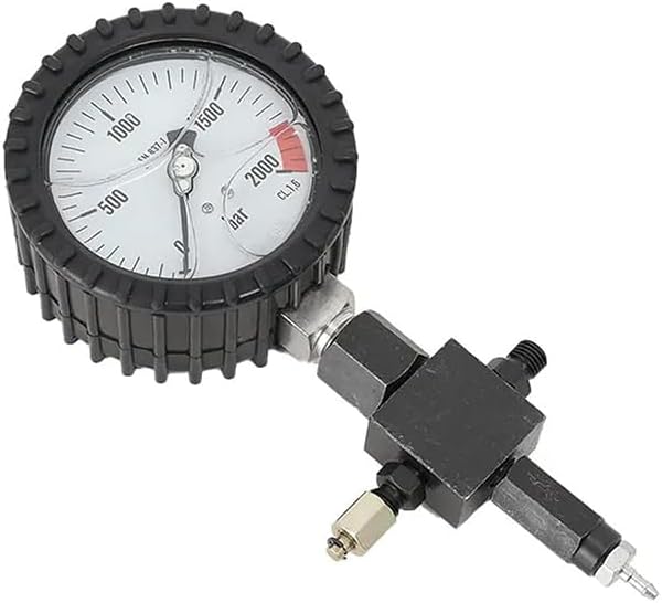 Common Rail Diesel High Pressure Tester Kit, 2000 Bar Diesel Fuel Pressure Tester Kit Pressure Detection Tool with Injector Pipe BlanksBlack,1
