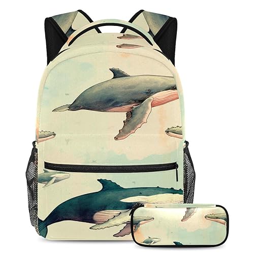 Sac à dos baleine pour soulager le dos des enfants avec sa trousse
