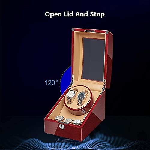 Caja giratoria de relojes automáticos con viento de madera de nogal 3