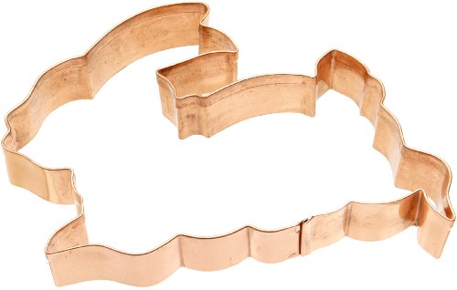 Old River Road Jumping Bunny Shape Cookie Cutter, Copper