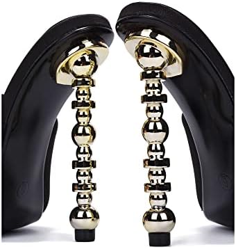Cape Robbin Shangrila Sexy High Heels for Women, Square Open Toe Spheres Heel Shoes Heels - Black Size 7 | Image 4