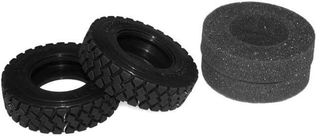 LESU wheelfun 1/14 1Pair Upgraded Rubber Tires with Spongy for RC Tractor Truck a Model DIY Car Model