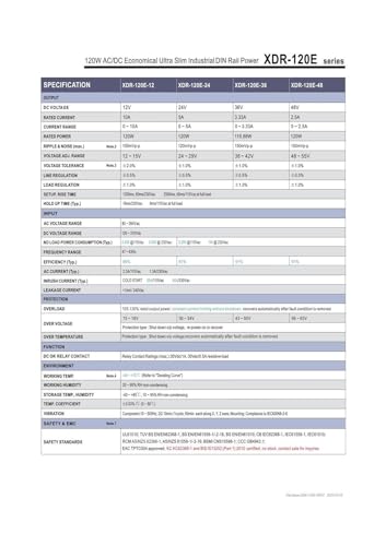 Alimentation à découpage 36V haute efficacité XDR-120E protégeant vos circuits - 3