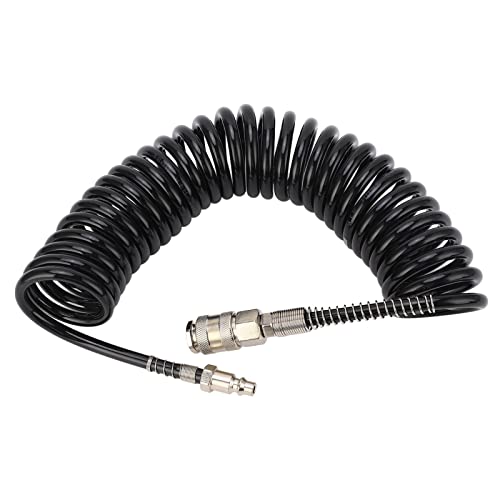 Recoil Air Hose 8mm Lightweight Coiled Air Hose Recoil Air Extension Hose Air Compressor Coil Connect Hose for Car Motorcycle(5m)