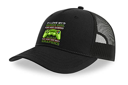 Casquette de camionneur en coton Gamer Girl avec visière incurvée et filet respirant