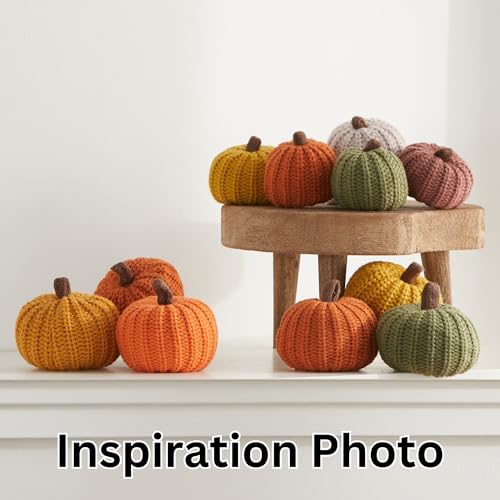 Image of Your Heart's Content Mini Knit Pumpkins Set of 5 (Mini Earth Tone Set) | Fall Tiered Tray Decor, Thanksgiving Table Setting, For Garland, Cozy Vibe