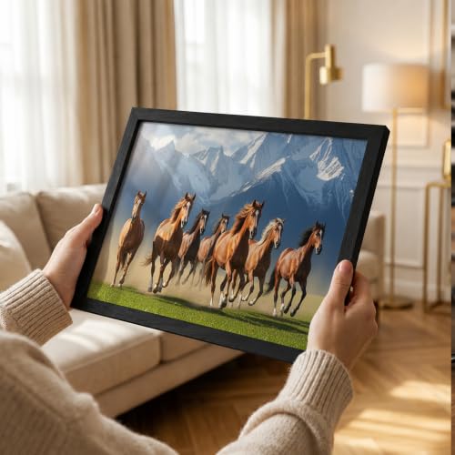 Image of Suneree 7 Horse Vastu Wall Painting (Landscape Collection) (Natural, Design 21, 33L x 25W cm)