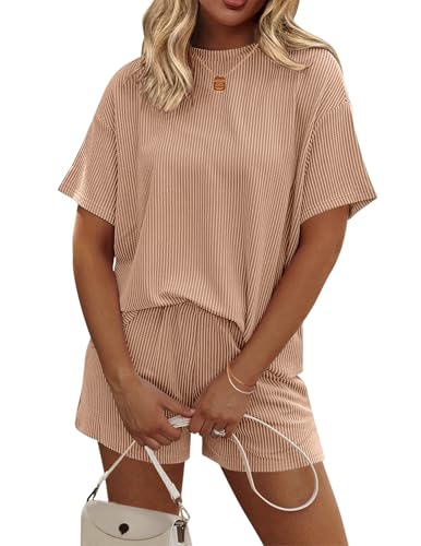 Image of Ekouaer 2 Piece Sets for Women Matching Lounge Sets Summer Outfits