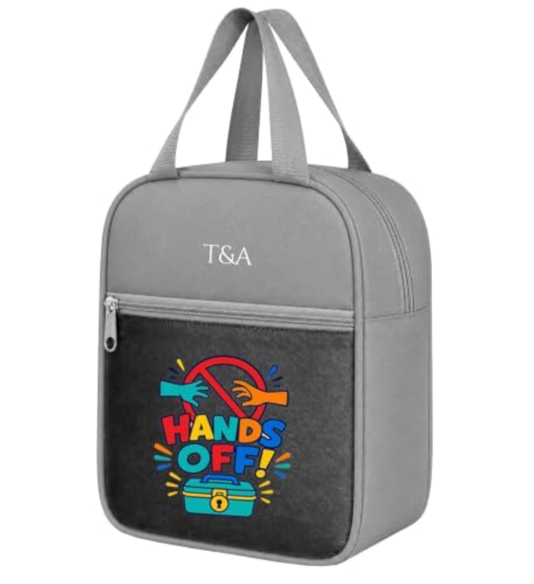 Stylish Reusable Lunch Bag with Front Pocket and Zipper