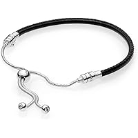 PANDORA Pulsera 597225CBK-2 mujer plata cuero Pulsera Moments