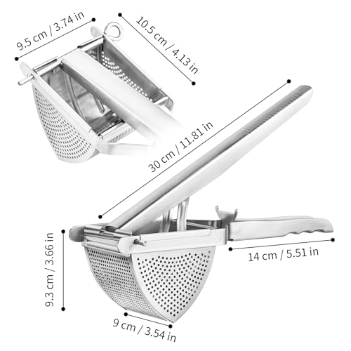 Choxila Upgraded Potato Ricer Stainless Steel, Heavy-Duty Potato Masher with Multi-Hole Design, Ricer for Mashed Potatoes, Baby Food, and More - Ideal Kitchen Tool for Effortless, Smooth Purees - Thumbnail 7