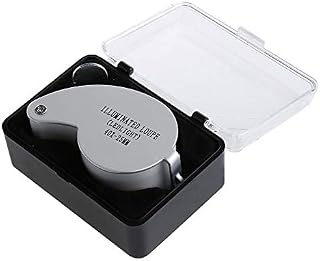 Lupa de joyería iluminada 40X con construcción de metal y vidrio óptico portátil para pasatiempos