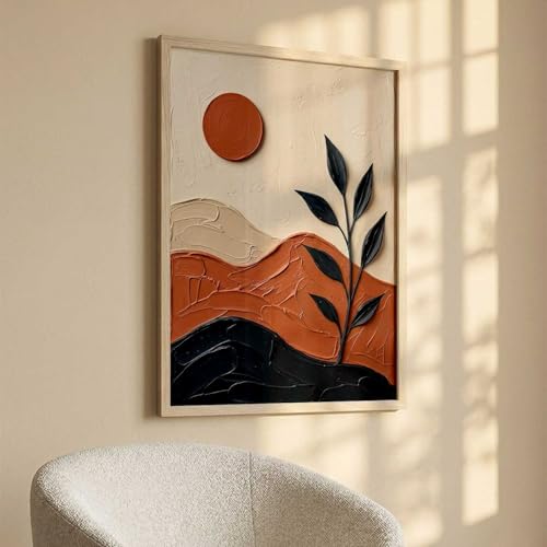 Image of kotart Boho Wall Art Home Decoration | Aesthetic Floral Paintings With Frame For Living Room Bed Room Hotel Wall Decor Digital Reprint (14X20 inch)