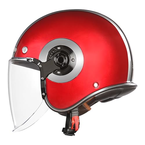 Image of Royal Enfield Spirit of SM ID ABS GL Red ISI and DOT Certified Riding Motorcycling Helmet (L) 58 Cm - High Impact Grade Thermoplastic & High Density EPS Liner