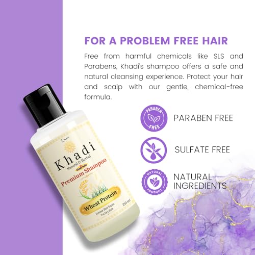 Image of ROM A5 Z | KHADI Herbal Shampoo | Strengthens & Conditions | Sulfate & Paraben Free (Wheat Protein (420 ML))
