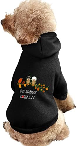 FunnyStar Owl My Uncle Loves Me Pet Garments Hoodies Coat Heat Sweatshirt Outfits for Canine Cat Pet