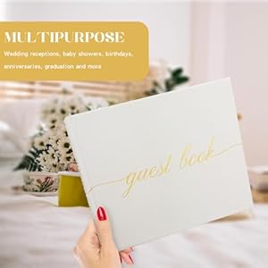 Elegant Wedding Guest Book - Perfect for Wedding Receptions, Baby Showers, Birthdays and Special Events - Polaroid Guest Book with 110 Lined Pages for Sign-in and Photos -Hardcover (White) Elegant Wedding Guest Book Perfect for Wedding Receptions Baby Showers Birthdays and Special Events Polaroid Guest Book with 110 Lined Pages for Sign in and Photos Hardcover White