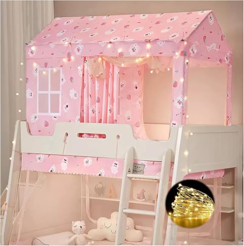Lit superposé double 120cm rose pour optimiser une petite chambre