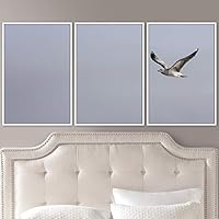 3 Piece Framed Canvas Wall Art Beach Birds Canvas Prints Home Artwork Decoration for Living Room,Bedroom - 16