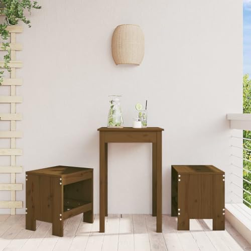Xichuzi Taburetes de jardín 2 uds Madera Pino marrón Miel 40x36x45 cm, Mueble Exterior, Terraza Taburete, Taburete Exterior, Taburete Alto, Mueble Bar 825341