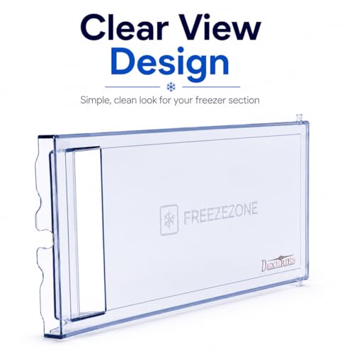 Image of DEXURIES Glossy Transparent Freezer Door Compatible with Haier Direct Cool Single Door Fridge, Freezer Zone Ice Cooling Door /Flap Replacement, Match Size & Shape Before Order, Size 36.2 x 14.3 CM