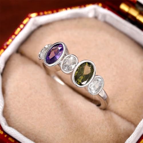 White Gold Plated Green Purple White Cubic Zirconia Engagement Rings Wedding Bridal Band Promise Rings Evening Parties Anniversary Valentine's Day Gifts Eternity Bands for Women4