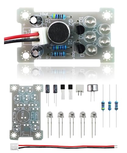 Yidab Soldering Practice Kit DIY Green Flash LED Sound Sensor Plug-in Circuit Kit Learn Soldering Kit for DIYers Learning Electronics (04GSK03)