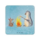 Mr. & Mrs. Panda Bierdeckel Pinguin Lagerfeuer 25er Set - Geschenk, Maus, Lebensspruch, Tischdeko, Marshmallows, Liebe, Gastgeschenk Hochzeit