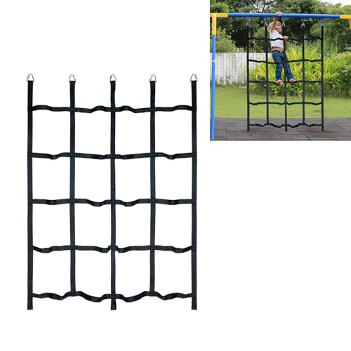MONT PLEASANT Climbing Net for Kids Outdoor, Climbing Cargo Net, Playground Accessories, Kids Climbing Net Swing set Accessories for Jungle Gyms Playground Obstacle Course Training for Outdoor (Black)