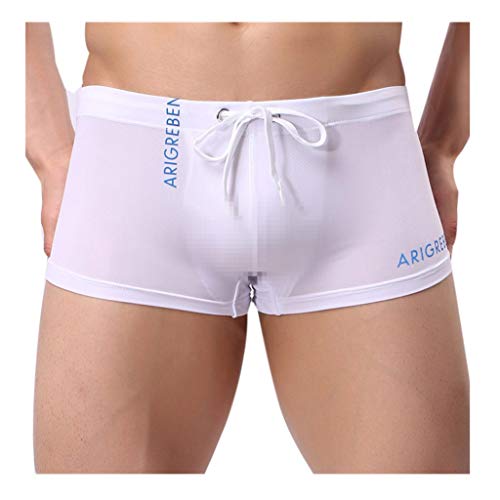Fxbar,New Men's Boxer Briefs Tight Lifting Shorts Brand Swim Trunks Bathing Suit (White,M) Fxbar,New Men's Boxer Briefs Tight Lifting Shorts Brand Swim Trunks Bathing Suit (White,M)